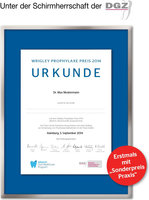 Wrigley Prophylaxe Preis 2014 Urkunde